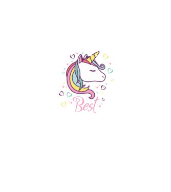 Unicorn Best model albastru jeanși pe tricou