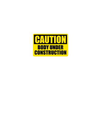 Caution Body Under Construction model negru pe tricou