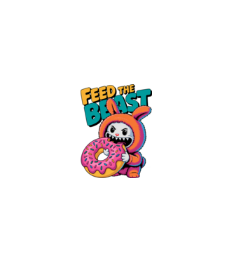 Feed the beast model alb pe tricou