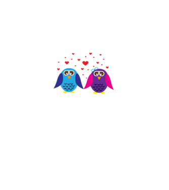 Owl Love model alb pe tricou