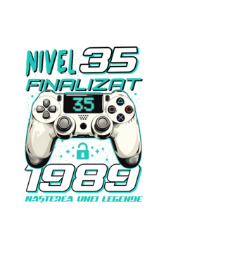 Nivel finalizat 35 1990 model negru pe tricou