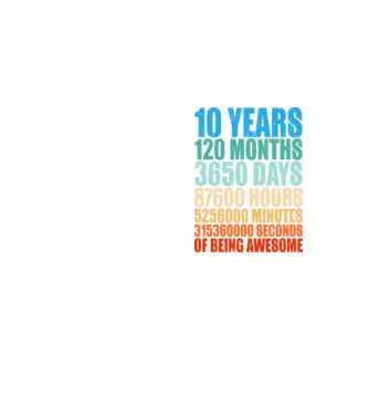 10 years of being awesome model galben neon pe tricou