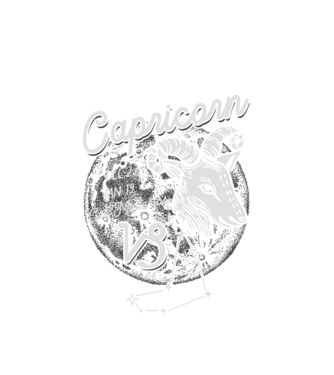 Zodiac bărbat CAPRICORN retro model alb pe tricou