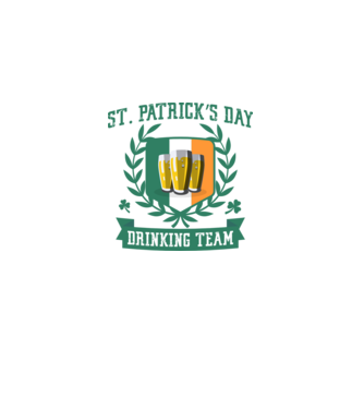 St Patrick Drinking team model alb pe tricou