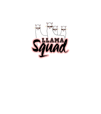 Llama squad model negru pe tricou