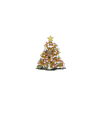 beagle christmas tree model negru pe tricou