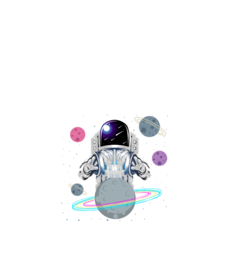 Astronaut planets model negru pe tricou