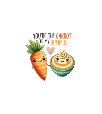 Carrot to my Hummus model alb pe tricou