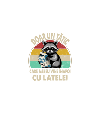 Retro Apa aki visszajött a tejjel RO model negru pe tricou