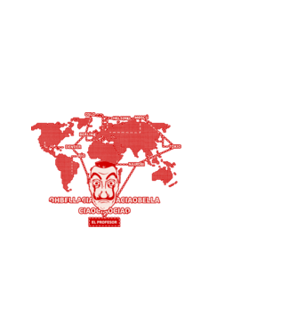 la casa de papel map model negru pe tricou