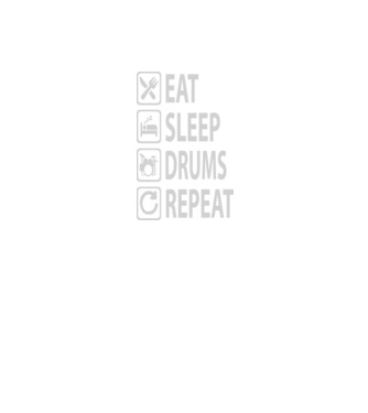 Eat Sleep Drum Repeat model negru pe tricou