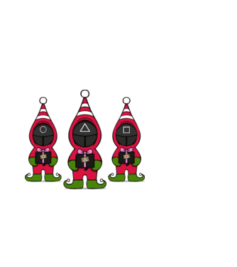 merry squid game model negru pe tricou