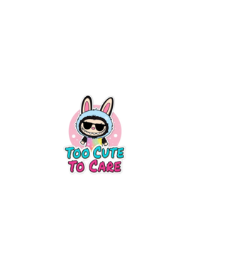 Too cute to care model negru pe tricou