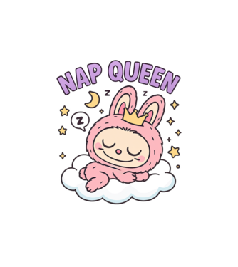 Nap Queen model nisipiu pe tricou