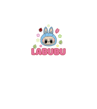 Labubu model negru pe tricou