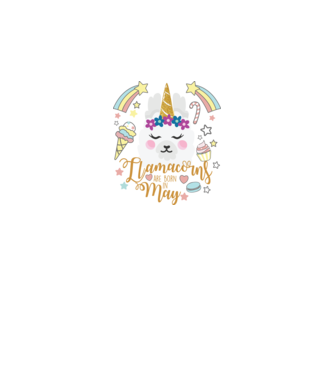 Llamacorns are born in May model alb pe tricou