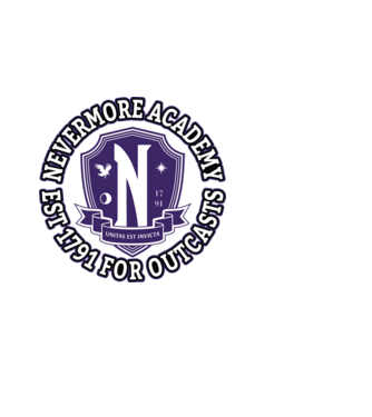  Nevermore academy model alb pe tricou