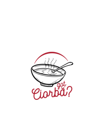 România Got ciorbă model alb pe tricou