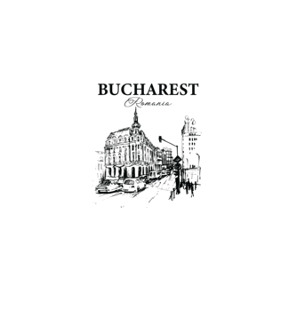 România Bucharest vintage model alb pe tricou