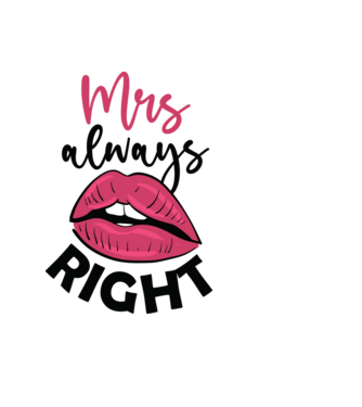 Mrs always right model negru pe tricou
