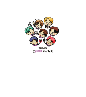 BTS chibi model roz deschis pe tricou