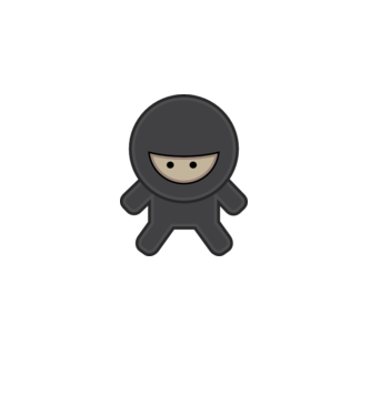 ninja model alb pe tricou