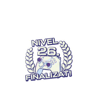 Nivel 26 finalizat! model negru pe tricou