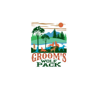 Grooms wolf pack model alb pe tricou