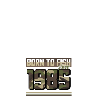 Born to fish since 1985 model alb pe tricou