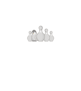 Bowling pinguin model alb pe tricou