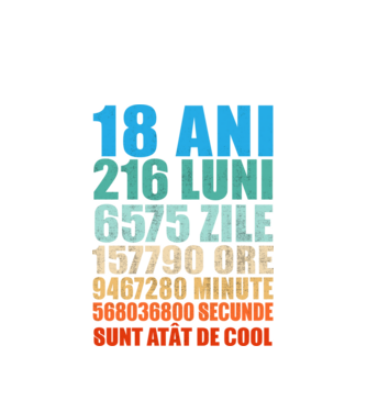 De 18 ani - luni - zile - ore - minute - secunde - sunt atât de cool model alb pe tricou