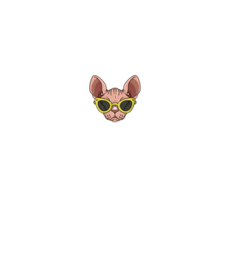 cool cats have no hair model negru pe tricou