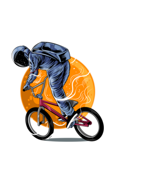 BMX space model negru pe tricou