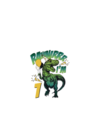 'Birthday Dinosaur rawww i''m 1' model alb pe tricou