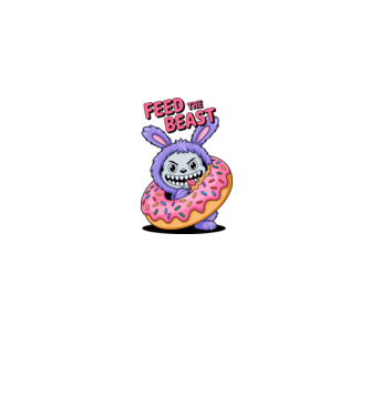 Feed the beast model alb pe tricou