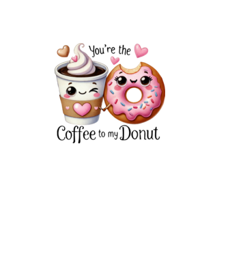 Coffee to my Donut model alb pe tricou