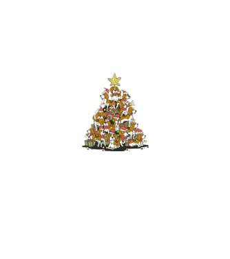 beagle christmas tree model negru pe tricou