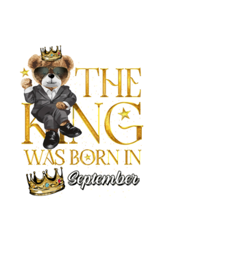 The king was born int SEPTEMBER model negru pe tricou