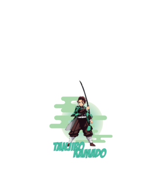 Demon Slayer Tanjiro model alb pe tricou
