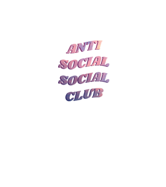Anti social social club pink model negru pe tricou