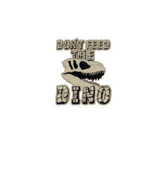 Dont feed the dino model negru pe tricou