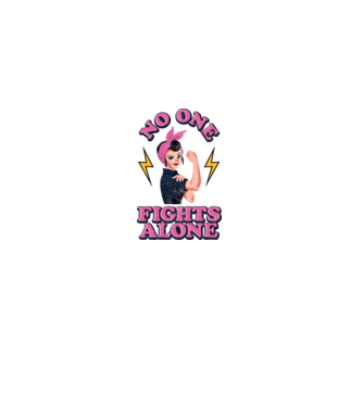 No one fights alone pinup texture model alb pe tricou