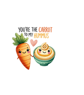 Carrot to my Hummus model alb pe tricou