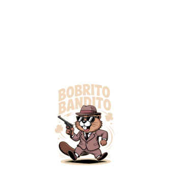 Bobrito Bandito model negru pe tricou