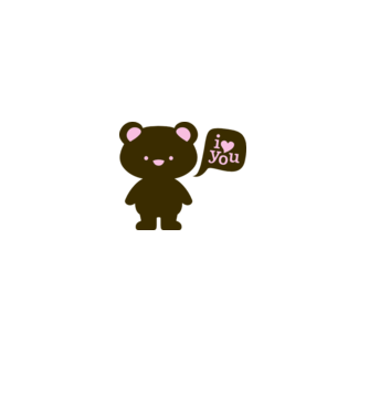 I Love You Bear model alb pe tricou
