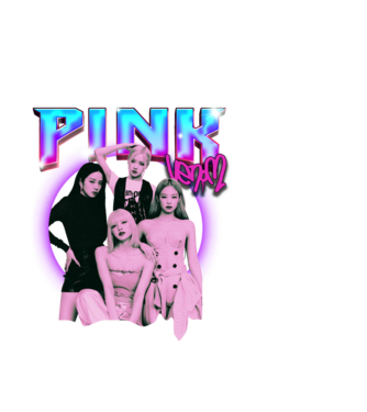 BLACKPINK pink venom model negru pe tricou