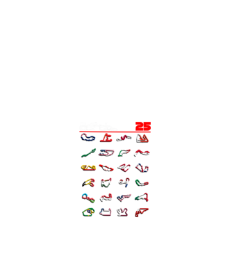 F1 calendar 2025 Negru model alb pe tricou