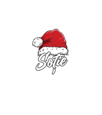 soție Santa Hat model negru pe tricou