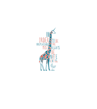 Giraffe model alb pe tricou