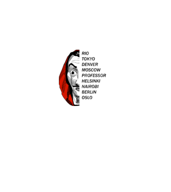 classic logo money heist white model roz deschis pe tricou